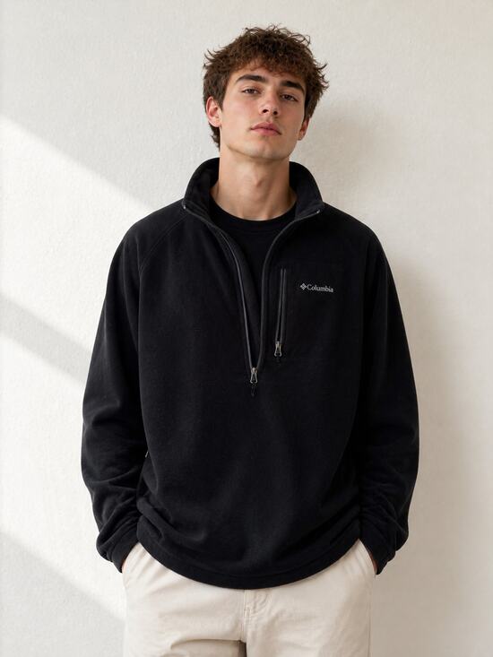 Columbia Other - Columbia Black XXL Fleece Pullover Quarter Zip